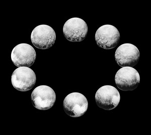 In July 2015, the cameras on NASA's New Horizons spacecraft captured Pluto rotating over the course of a full "Pluto day." The best available images of each side of Pluto taken during approach have been combined to create this view of a full rotation. NASA/Johns Hopkins University Applied Physics Laboratory/Southwest Research Institute